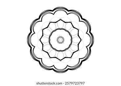 Symmetrical Pattern of Concentric Circles and Floral Elements	

