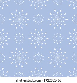 Symmetrical pattern with dots. Vector repeating snowflakes. Abstract pastel pattern.