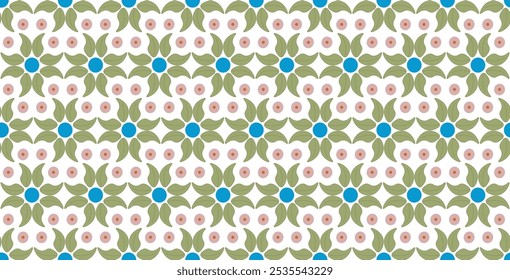 Symmetrical pattern in folk style. Seamless pattern on white background