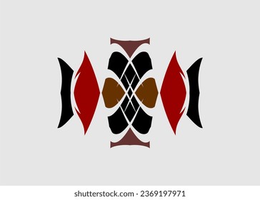 Symmetrical pattern hand art motifs for abstract color combinations for decoration