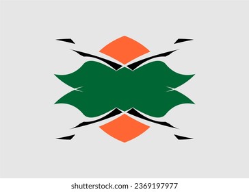 Symmetrical pattern hand art motifs for abstract color combinations for decoration