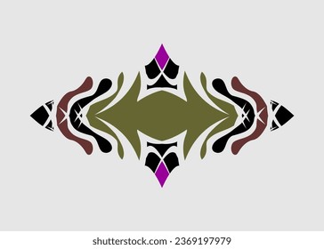 Symmetrical pattern hand art motifs for abstract color combinations for decoration