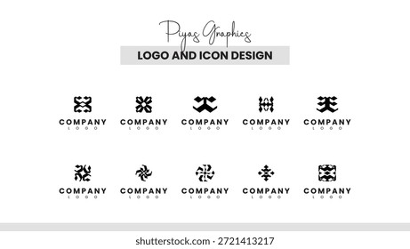 Symmetrical Pattern Logo Icons for Corporate Identity