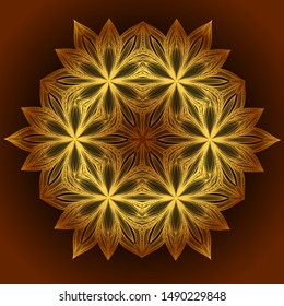 symmetrical pattern Mandala in gold design