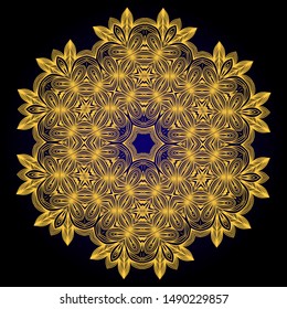 symmetrical pattern mandala in the Golden lace design