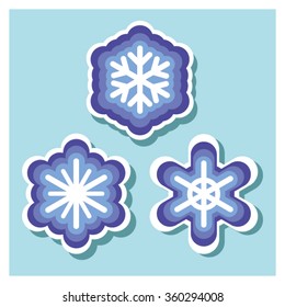 Symmetrical pattern, snowflake decoration, weather forecast. Cold weather with falling snow.