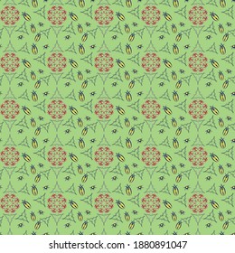 Symmetrical patterns  flowers. Seamless pattern. Vector. EPS 10.