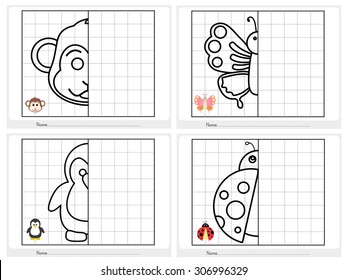 Symmetrical picture - Worksheet for education