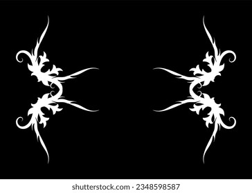 Symmetrical plant vector motif for background