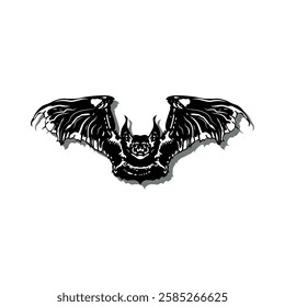 Symmetrical realistic bat vector illustration on white. Can be used for any platform or purpose. Action promotion and advertising mockup. EPS 10