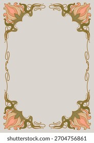 Quadro retangular simétrico em estilo vintage. Plano de fundo desenhado à mão do vetor