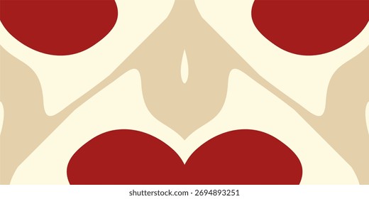 Symmetrical red abstract pattern background.
