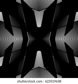 Symmetrical repeatable mesh, grid background with mirrored geometry