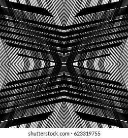 Symmetrical repeatable mesh, grid background with mirrored geometry