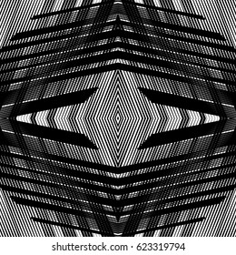 Symmetrical repeatable mesh, grid background with mirrored geometry