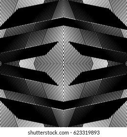 Symmetrical repeatable mesh, grid background with mirrored geometry