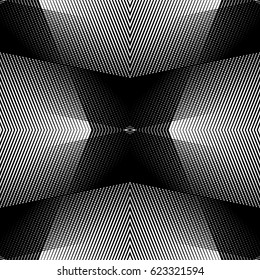 Symmetrical repeatable mesh, grid background with mirrored geometry