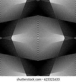 Symmetrical repeatable mesh, grid background with mirrored geometry