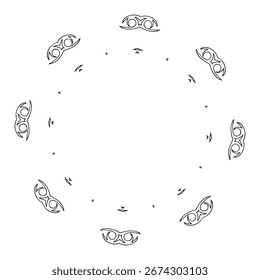 Design simétrico, repetitivo, em forma de círculo, com formas estilizadas e interconectadas.