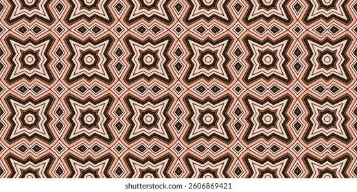 a symmetrical, repeating pattern of geometric shapes. It's characterized by interconnected squares, diamonds, and star-like figures arranged in a grid-like structure.