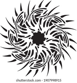 symmetrical round pattern linear ornament