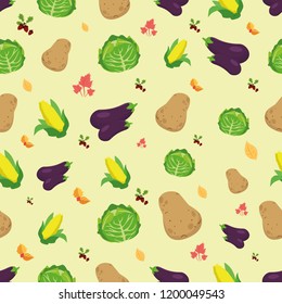 Symmetrical seamless background with vegetables
