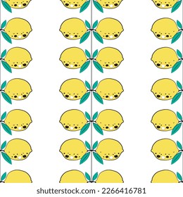 Symmetrical seamless lemon pattern.Yellow lemons. Summer fruit pattern.