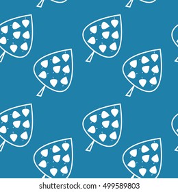 Symmetrical seamless pattern with decorative leaves
