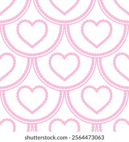 Symmetrical seamless pattern with layered hearts. Perfect for Valentine's Day or other love themed projects. 