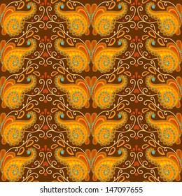 Symmetrical Seamless Pattern Vector Illustration Stock Vector (Royalty ...