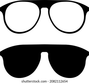 Symmetrical Set Glasses Sunglasses 1 Stock Vector (Royalty Free) 1910452861