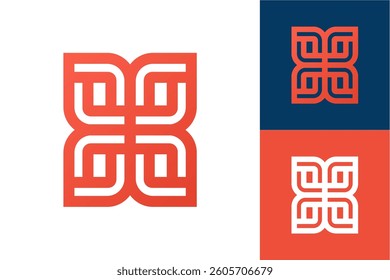 Symmetrical Shape Logo with Letter "B" Element