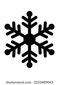 Un copo de nieve simétrico con detalles interesantes, tiene un hexágono en el centro y es romo en los extremos