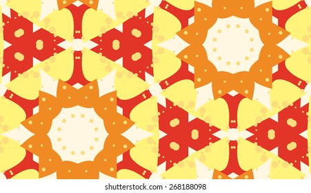 Symmetrical snowflake shapes as seamless background pattern