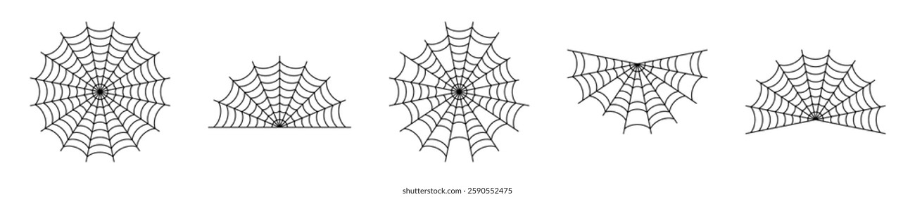 Symmetrical Spider Web Vector Designs Set