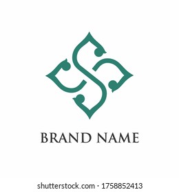 symmetrical SS letter for logo brand