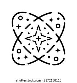 Symmetrical Star Galaxy Flat Icon Design