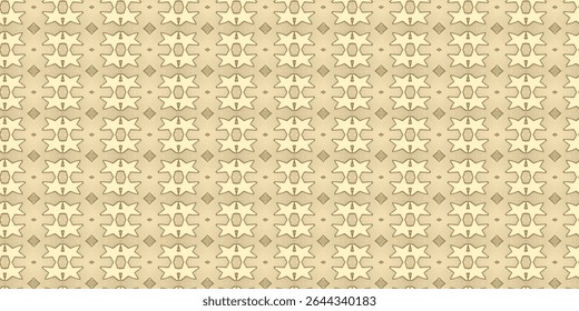 Symmetrical star-like beige pattern with vintage vibe. Ideal for textiles, wallpaper, or classic backgrounds. Beige, star, symmetry, retro, tile.