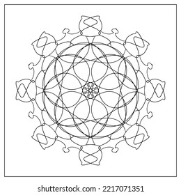 symmetrical stripes, Mandala books, Antistress Coloring page, Artmeditation, 
decoration for interior design, art teraphy, Illustration book, print, tattoo
