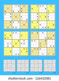Symmetrical Sudoku. Vector set n.50. Very hard. 25, 24, 23, 22 clues.