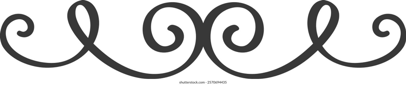 Symmetrical swirling lines creating a decorative border, enhancing designs with elegance and sophistication while providing a stylish touch to various artistic projects