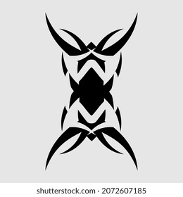 Symmetrical tattoo tribal logo vector illustration for men or women or individuals 