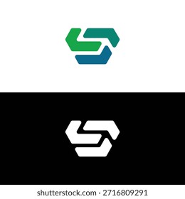 Symmetrical Template Abstract Logo Icon with Growth Shape and Initial Letter S Elements Geometric