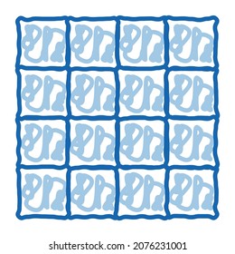 symmetrical tile surface sketch icon vector. Hand drawn blue doodle line art symmetrical tile surface sign. isolated symbol illustration