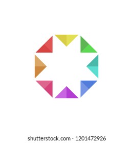symmetrical triangle logo design templete eps 10
