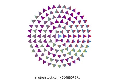 Symmetrical Triangle Spiral in Vibrant Gradient Colors in circular pattern design illustration for various background  Projects 