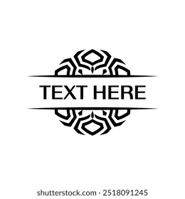 Symmetrical tribal emblem badge with curved rays template