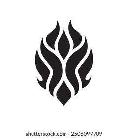 symmetrical tribal flame silhouette logo vector