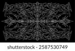 Symmetrical tribal ornament with sharp, intricate lines, perfect for tattoo design, metal music artwork, and dark-themed graphic projects