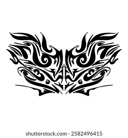 A symmetrical tribal tattoo design, perfect for adding a touch of edgy style to your projects